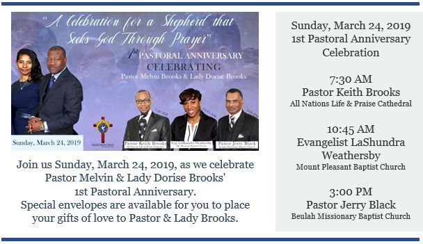 Pastor Melvin Broks Anniversary